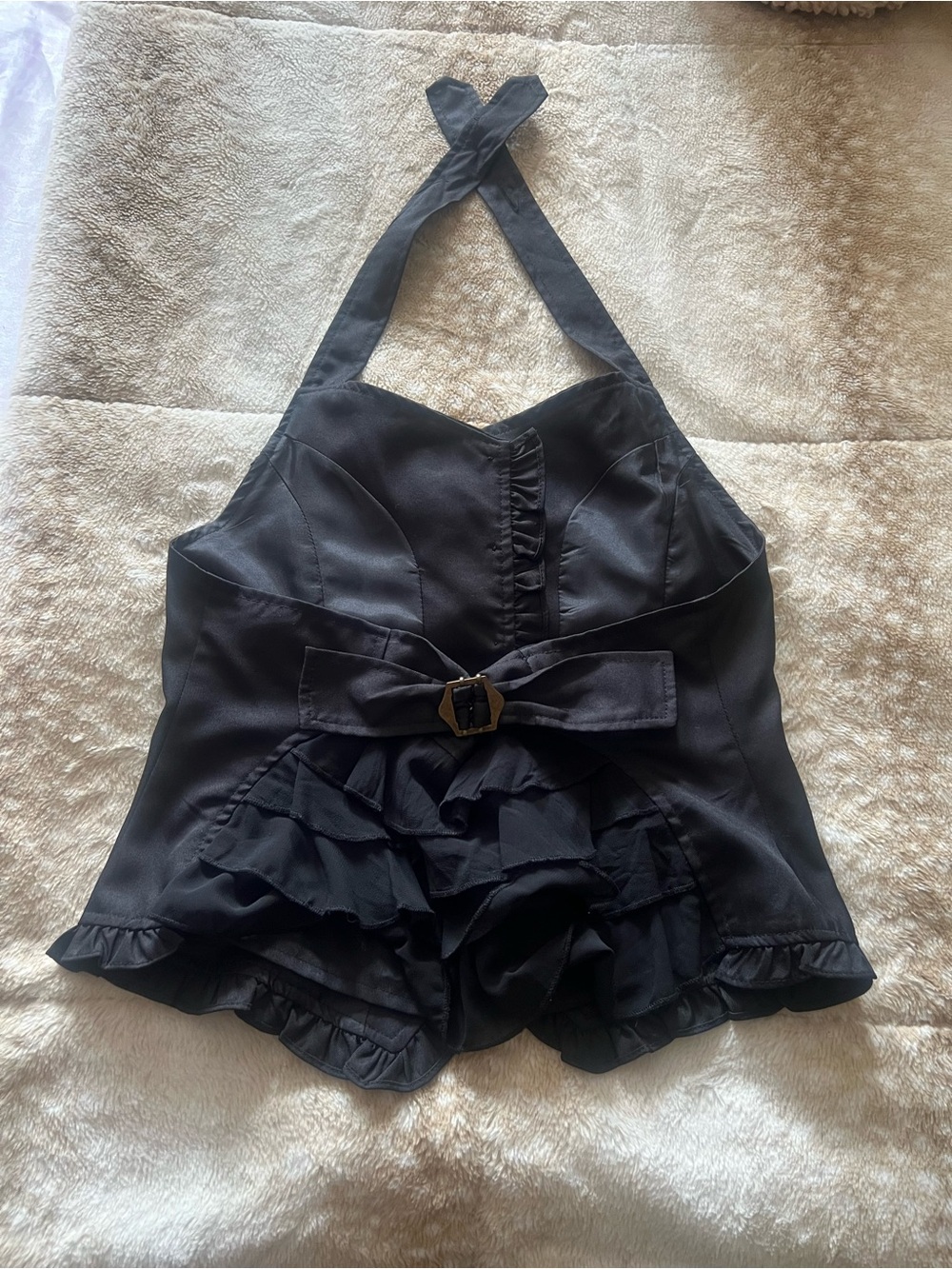 Japanese brand Axes femme black halter top - Picture 2 of 4